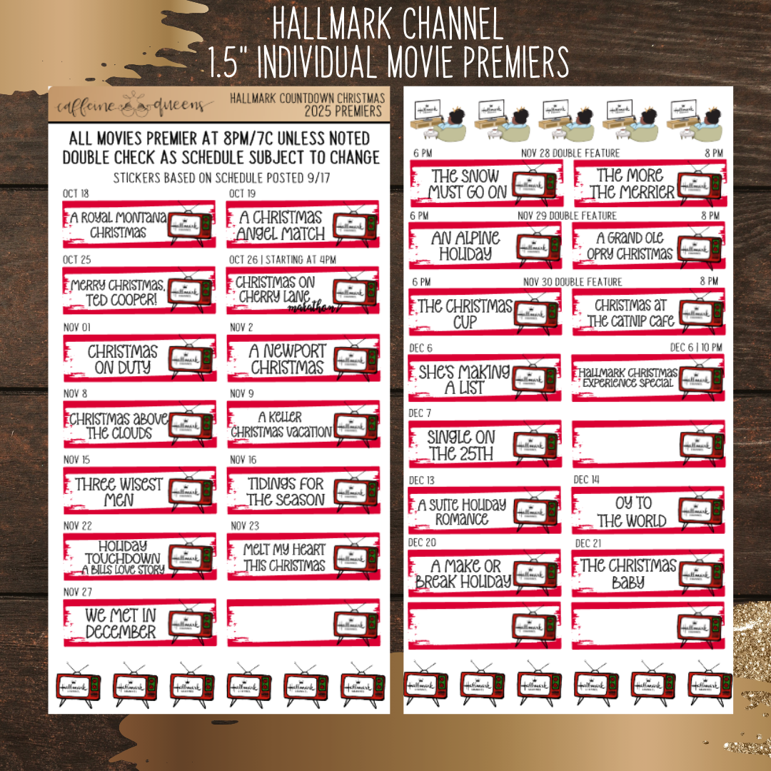2025 Christmas Movie Premier Stickers