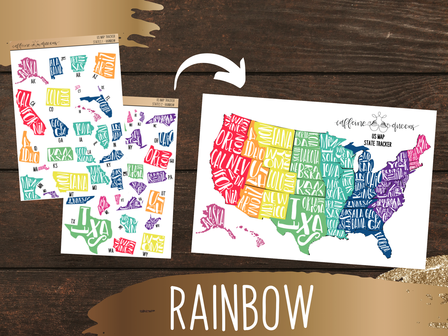 USA States Tracker Map | Notes Planner Stickers