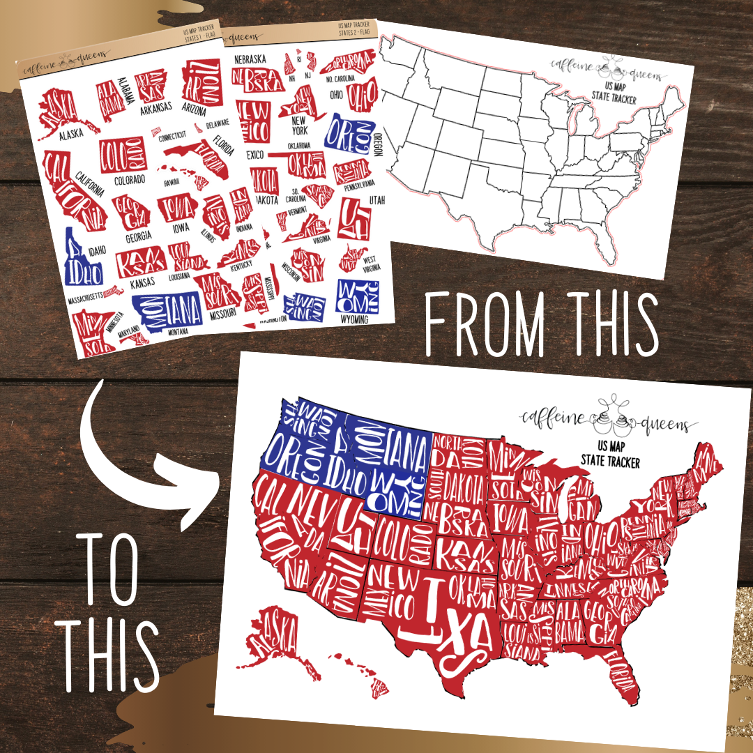 USA States Tracker Map | Notes Planner Stickers
