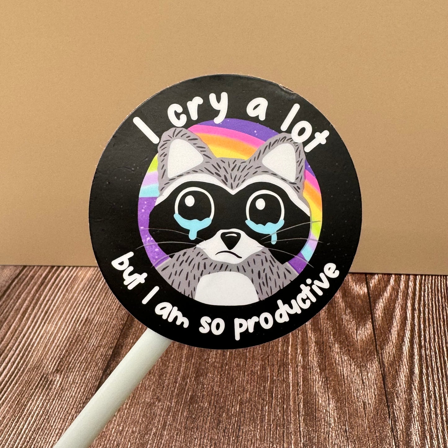 Crying Raccoon | Waterproof Vinyl Decal