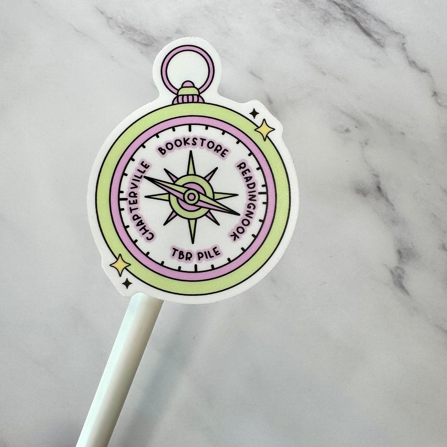 Bookish Compass | Waterproof Vinyl Decal