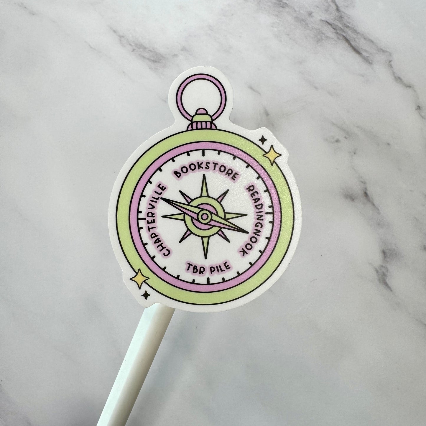 Bookish Compass | Waterproof Vinyl Decal