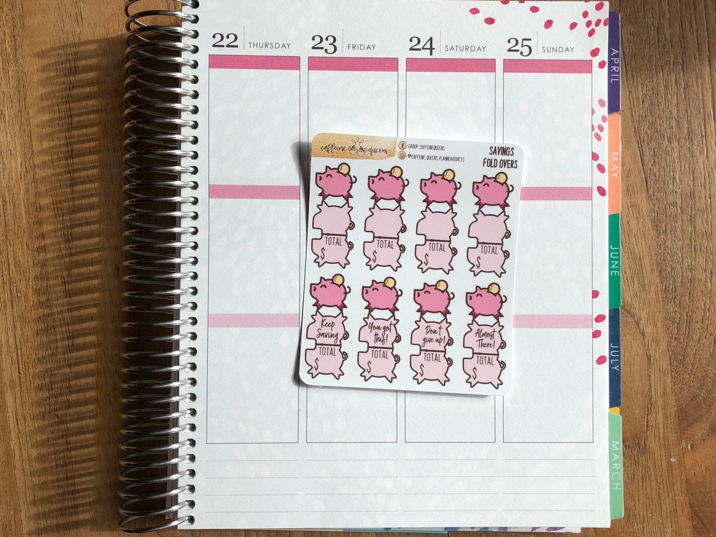 Piggy Bank Fold-Over Savings Tracker