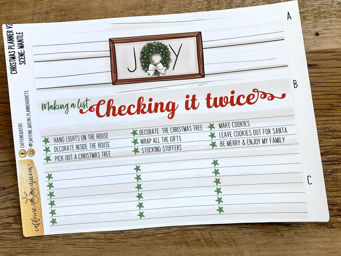 Christmas Gift Planning Fold Over Notes page Kit V2