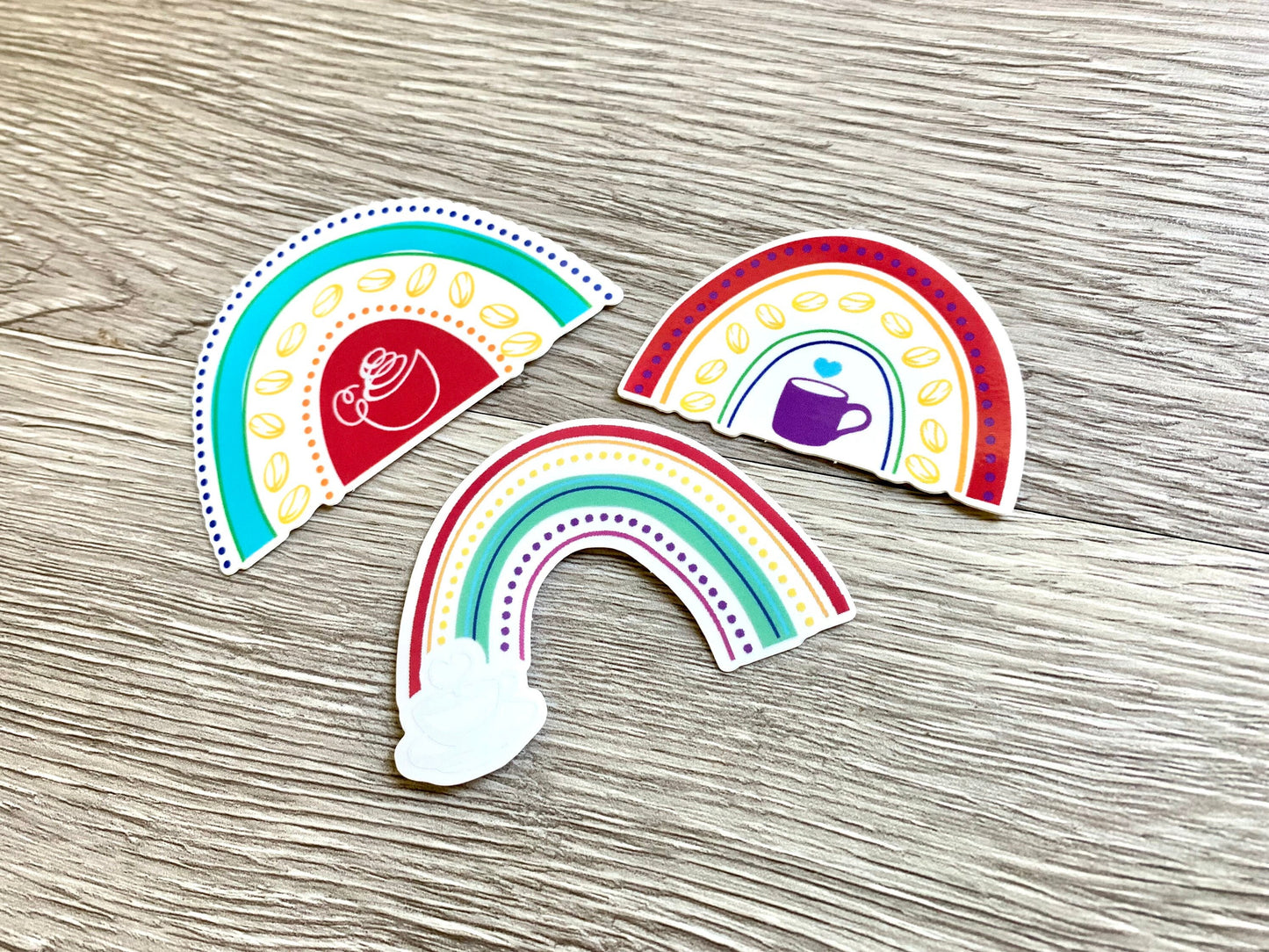 Coffee Rainbow Vinyl Decal Set