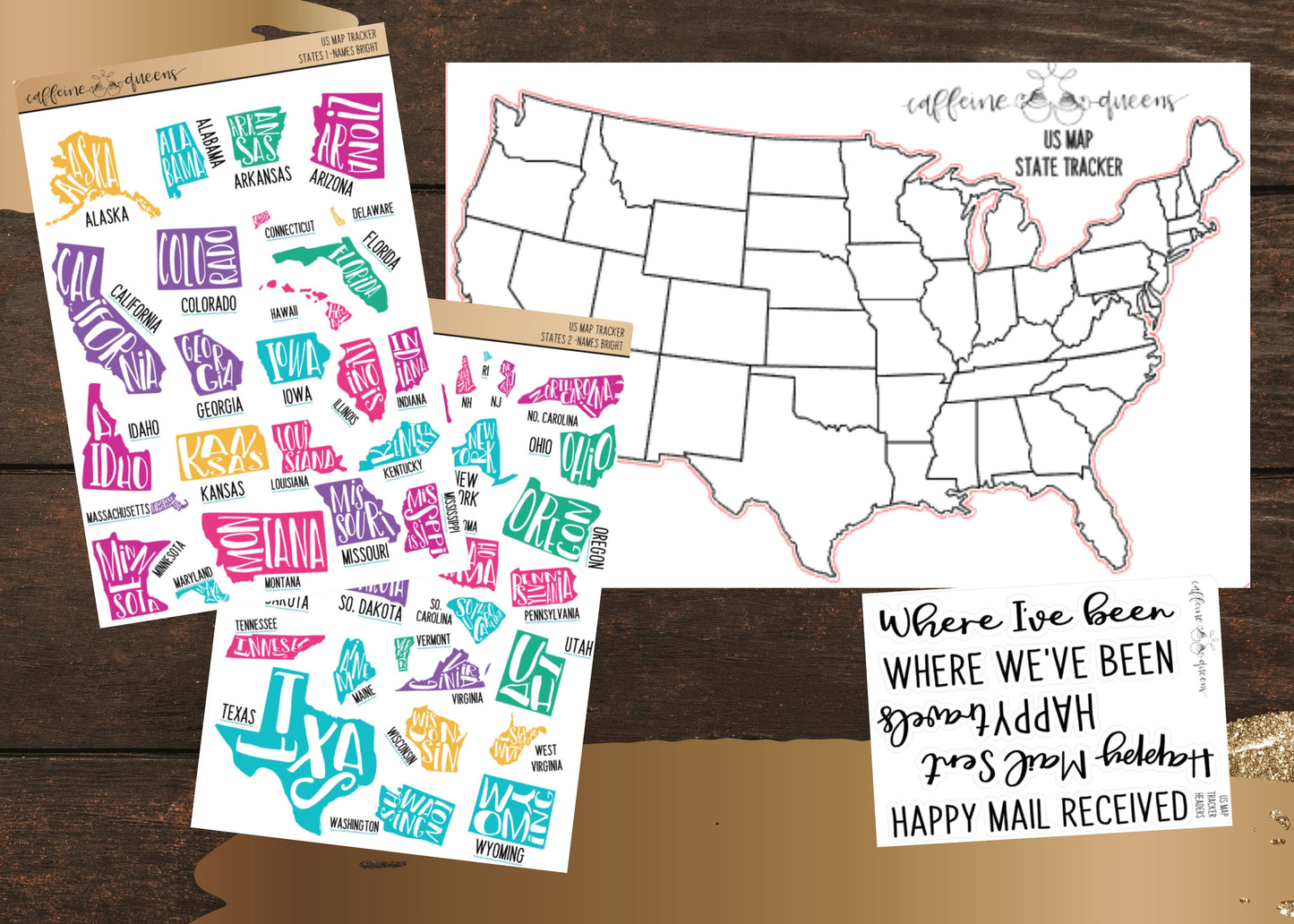 USA States Tracker Map | Notes Planner Stickers