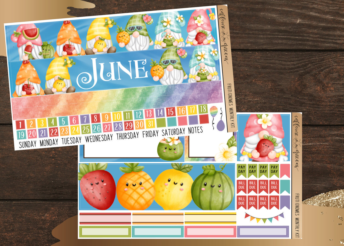 Gnome Summer Monthly Bundle | Vertical Planning Monthly Kit