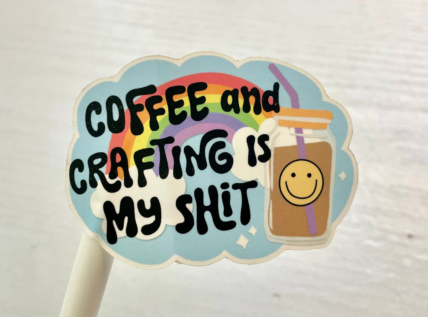 Coffee & Crafting | Waterproof Vinyl Decal Stickers
