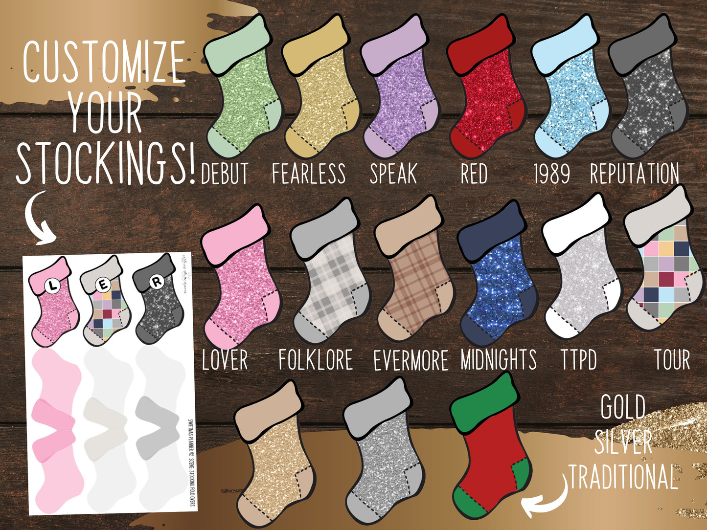 Sw1ftmas Gift Planning Fold Over Notes page Kit