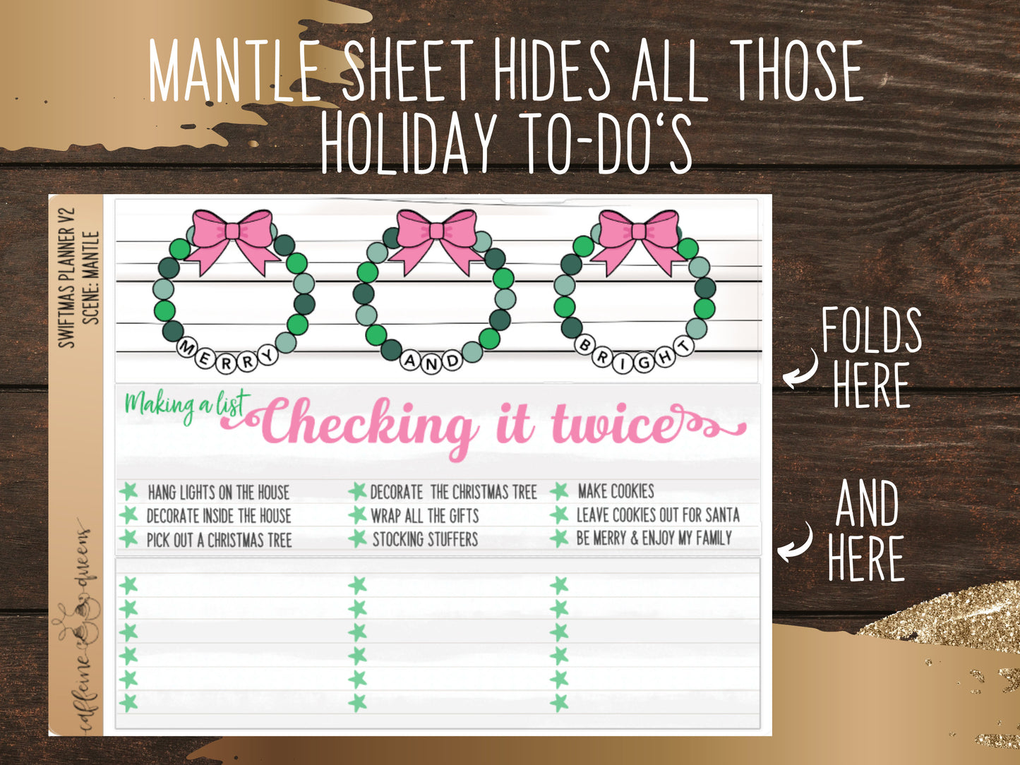 Sw1ftmas Gift Planning Fold Over Notes page Kit