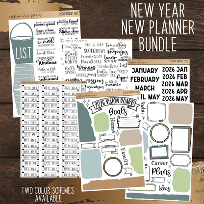 2026 New Year New Planner Bundle Pack