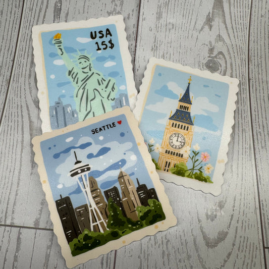 Travel Stamps | Waterproof Vinyl Decal