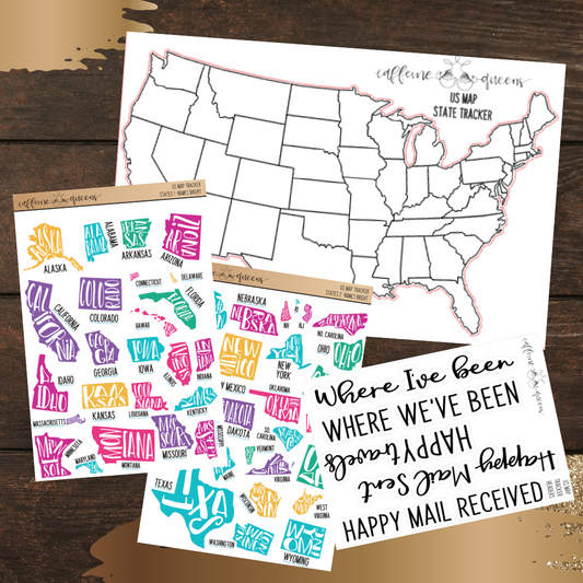 USA States Tracker Map | Notes Planner Stickers