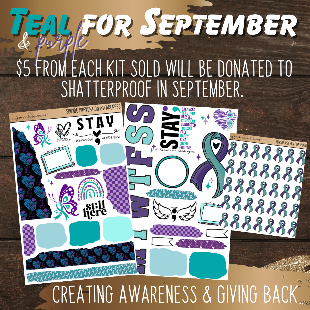 Teal (& purple) for September | Charity Journaling Kit