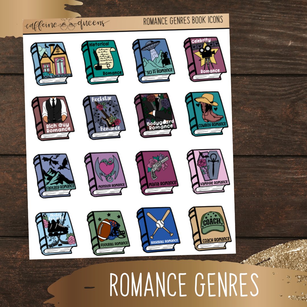 Book Genre Icon Stickers