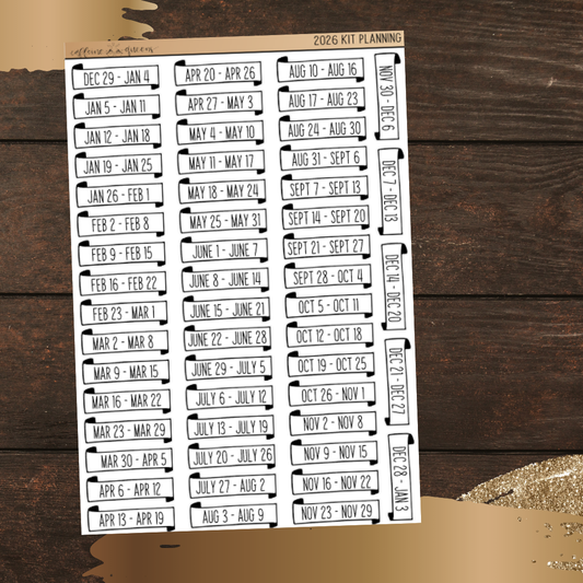 2026! NEXT YEAR Kit Planning Stickers