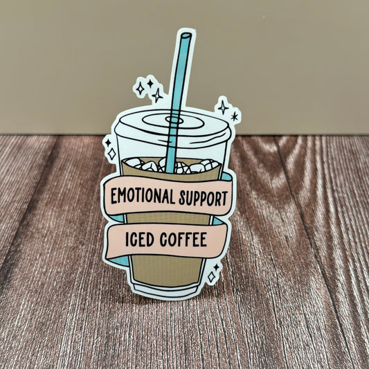 Emotional Support Iced Coffee | Waterproof Vinyl Decal