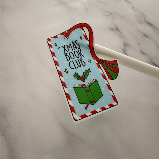 Xmas Book Club Bookmark | Waterproof Vinyl Decal Stickers