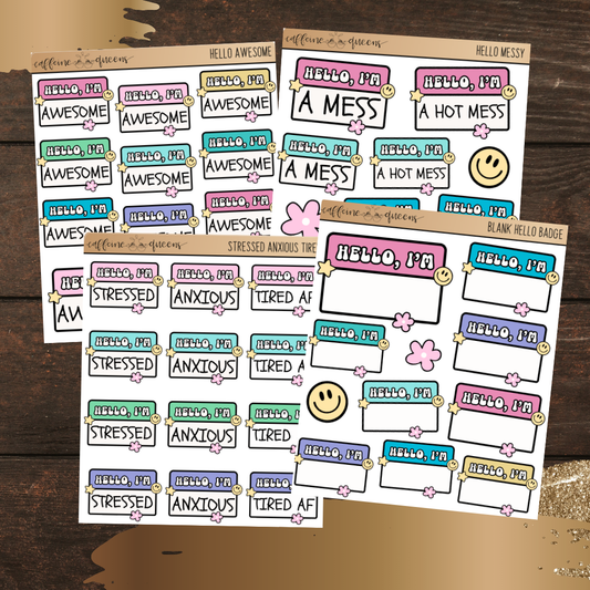 Hello, I'm...Badge | Quarter Sheets