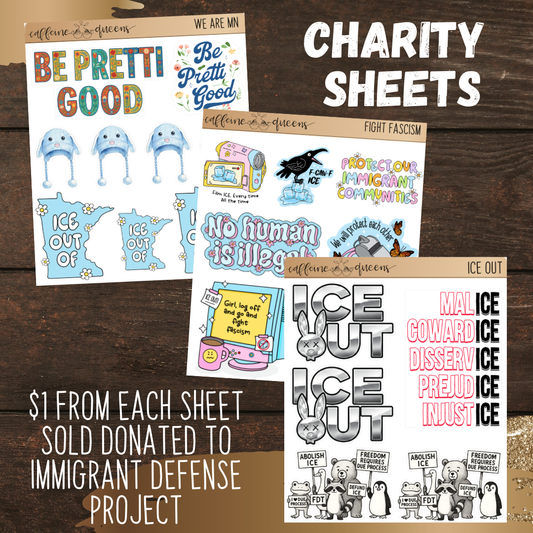 2026 Protests | Charity Quarter Sheets