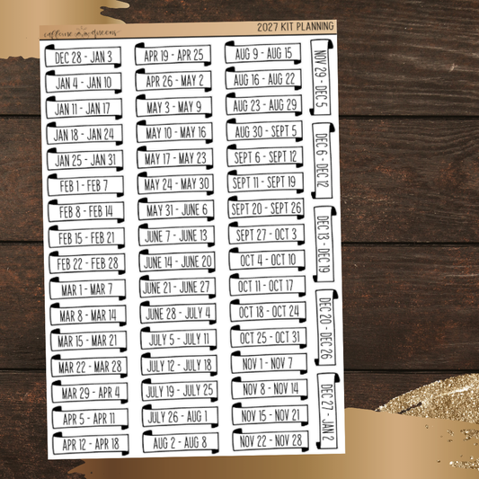 2027 *NEXT YEAR* Kit Planning Stickers
