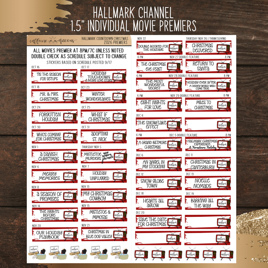 2026 Hallmark Christmas Movie Premier Stickers