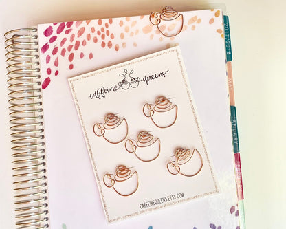 Coffee Cup Rose Gold Paperclip