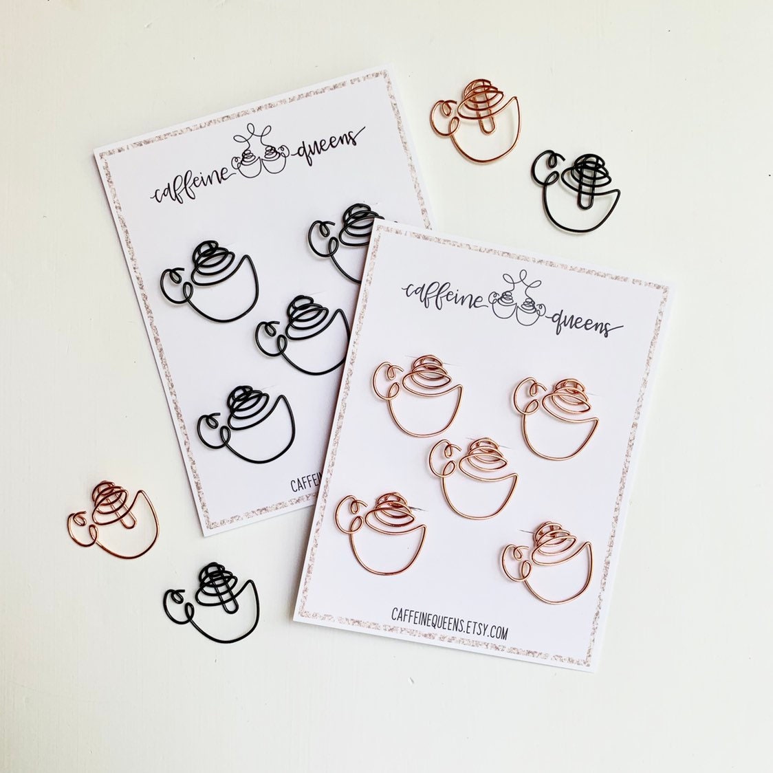 Coffee Cup Rose Gold Paperclip