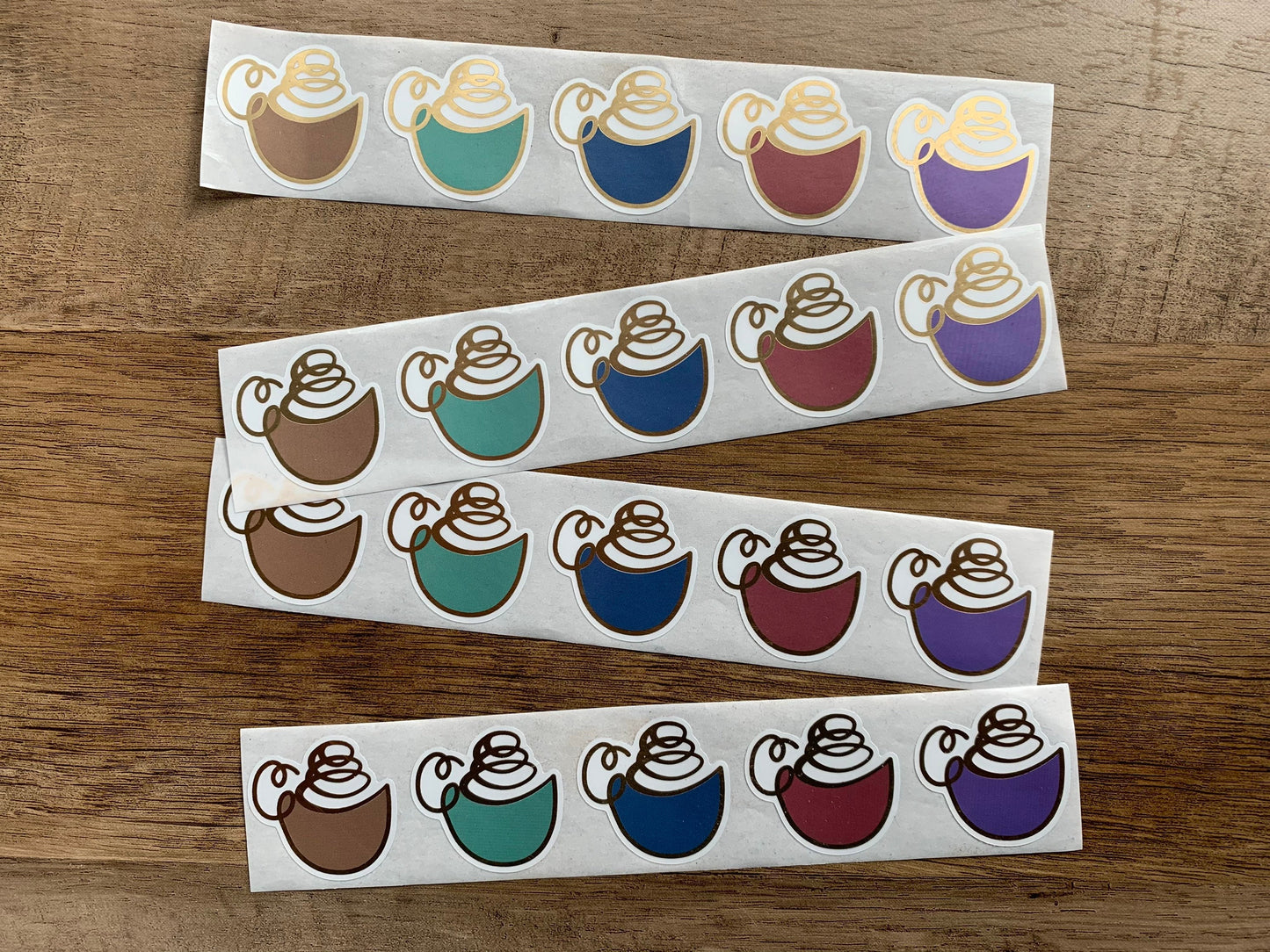 Foiled Coffee Cup Sticker Seals