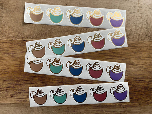 Foiled Coffee Cup Sticker Seals