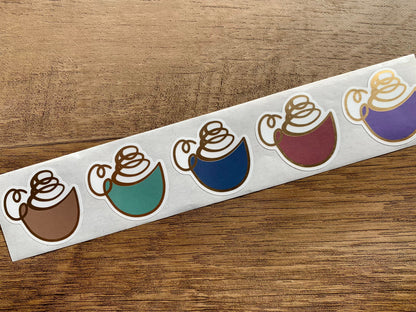 Foiled Coffee Cup Sticker Seals