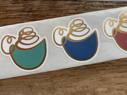 Foiled Coffee Cup Sticker Seals