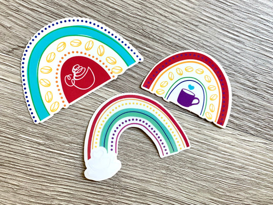 Coffee Rainbow Vinyl Decal Set