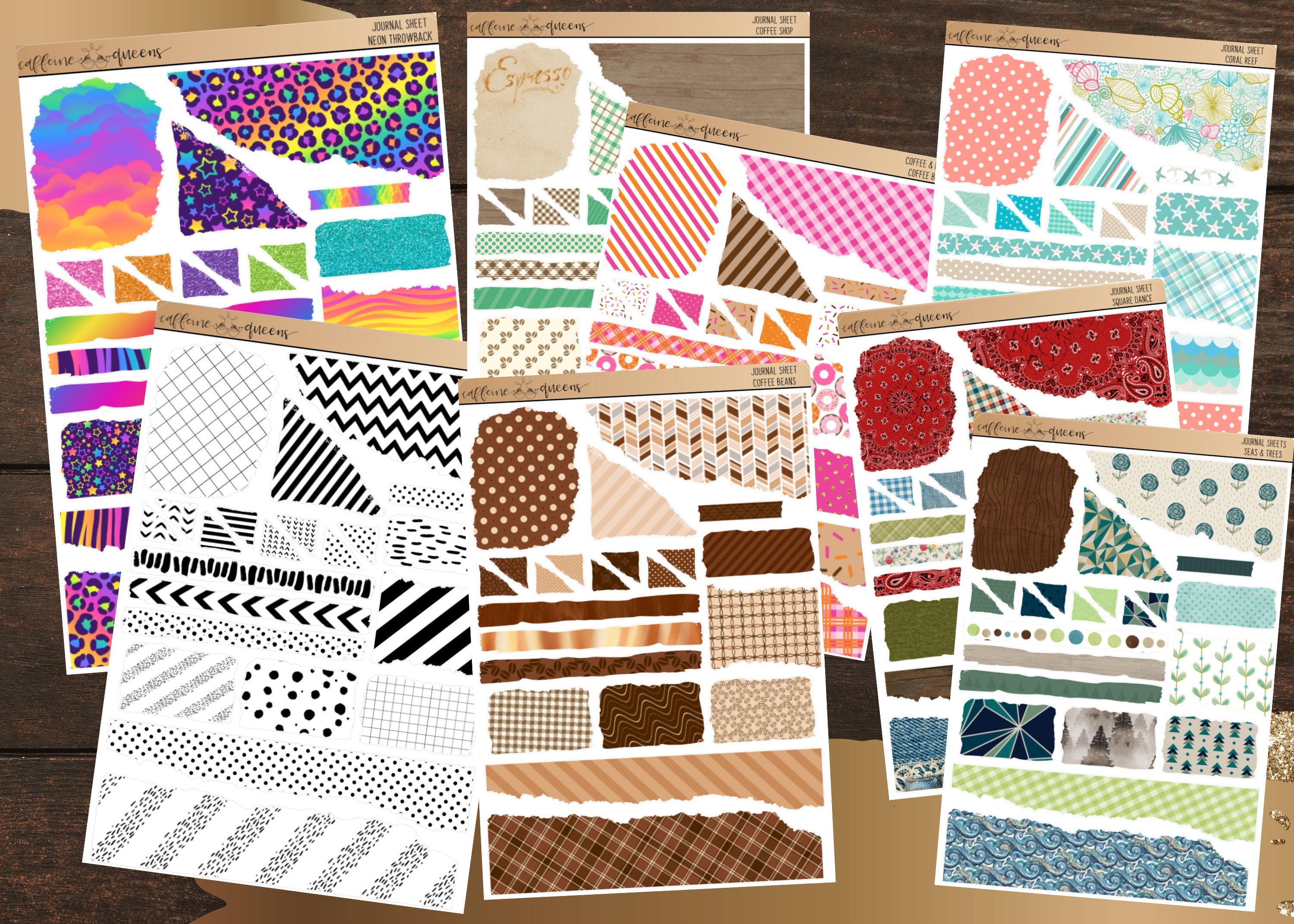 Pattern Journal Sheets Journal Sheets β Caffeine Queens