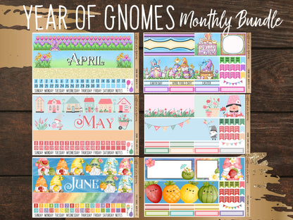 Year of GNOMES Monthlies Bundle | Vertical Monthly