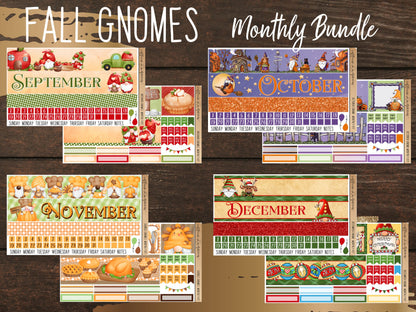 Gnome Fall Monthly Bundle | Vertical