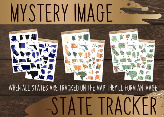 Mystery Image USA States Tracker Map