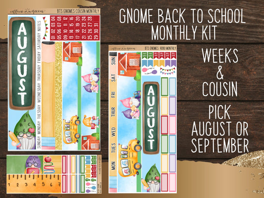 Gnomes Back to School | Pick Your Month Cousin/Weeks Monthly