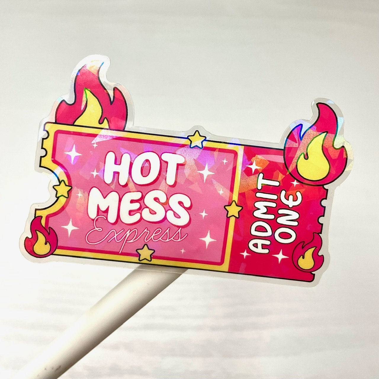 Hot Mess Ticket l Waterproof Vinyl Decal