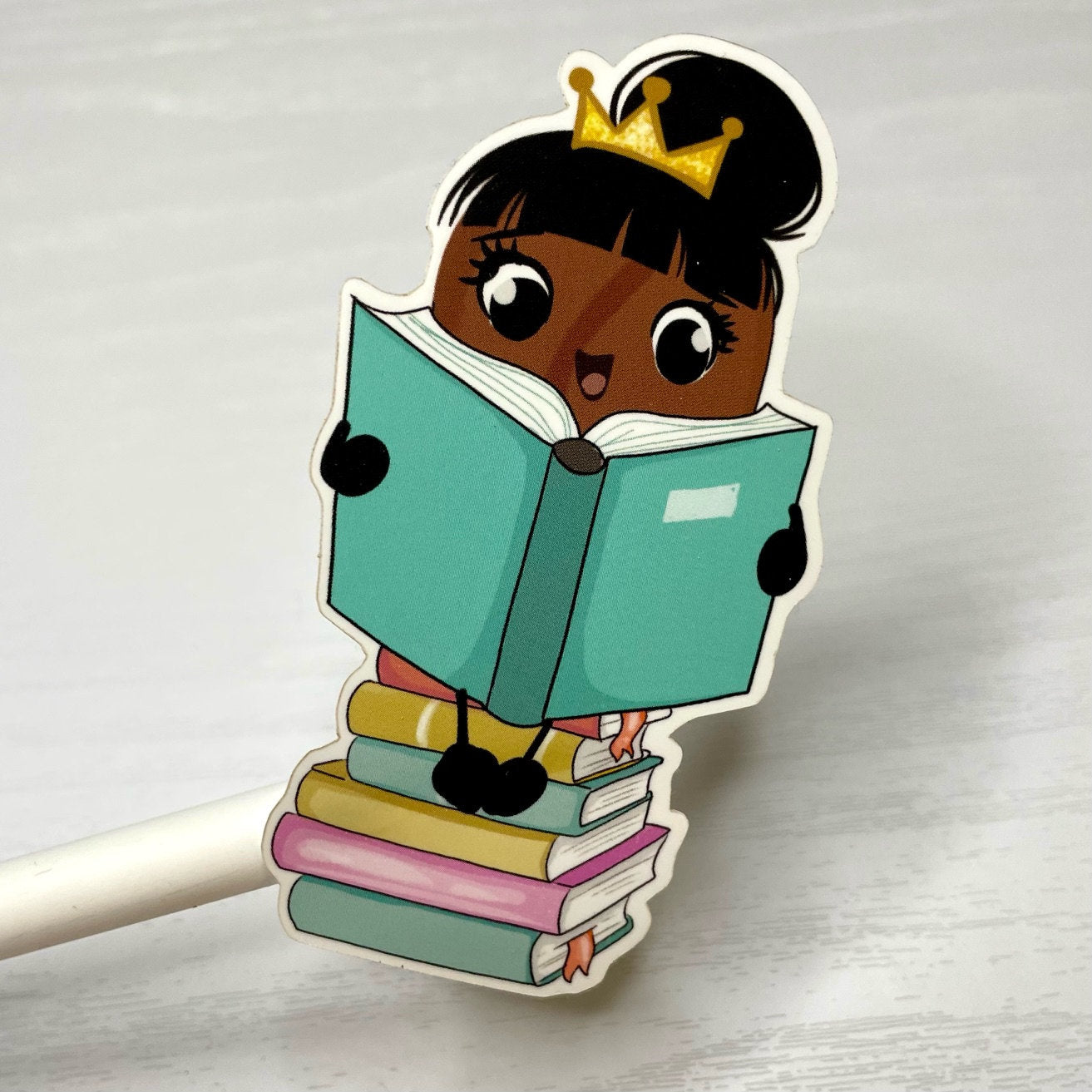 Queenie Book Stack | Waterproof Vinyl Decal