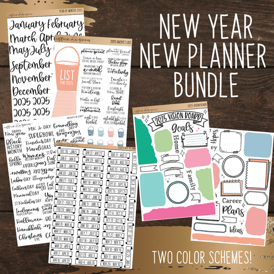 2025 New Year New Planner Bundle Pack